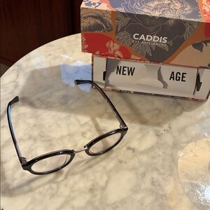 Gramophone Blue Light Blocker Reading Glasses 1.00 Unisex Black, by Caddis